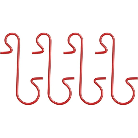 100pcs Ornament Hooks Christmas Tree Decorating Hangers, Metal Wire Ornament Hooks for Christmas Tree Decoration Hanging Balls Baubles Red