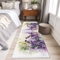 thumbnail image 4 of 2'x6' Rug Runners for Hallways Kitchen, Purple Lavender Non Slip Entryway Beside Floor Carpet Runner, Wildflower Garden Floral Motifs Birds Washable Laundry Room Bedroom Throw Rugs Mat for Family Pet, 4 of 8