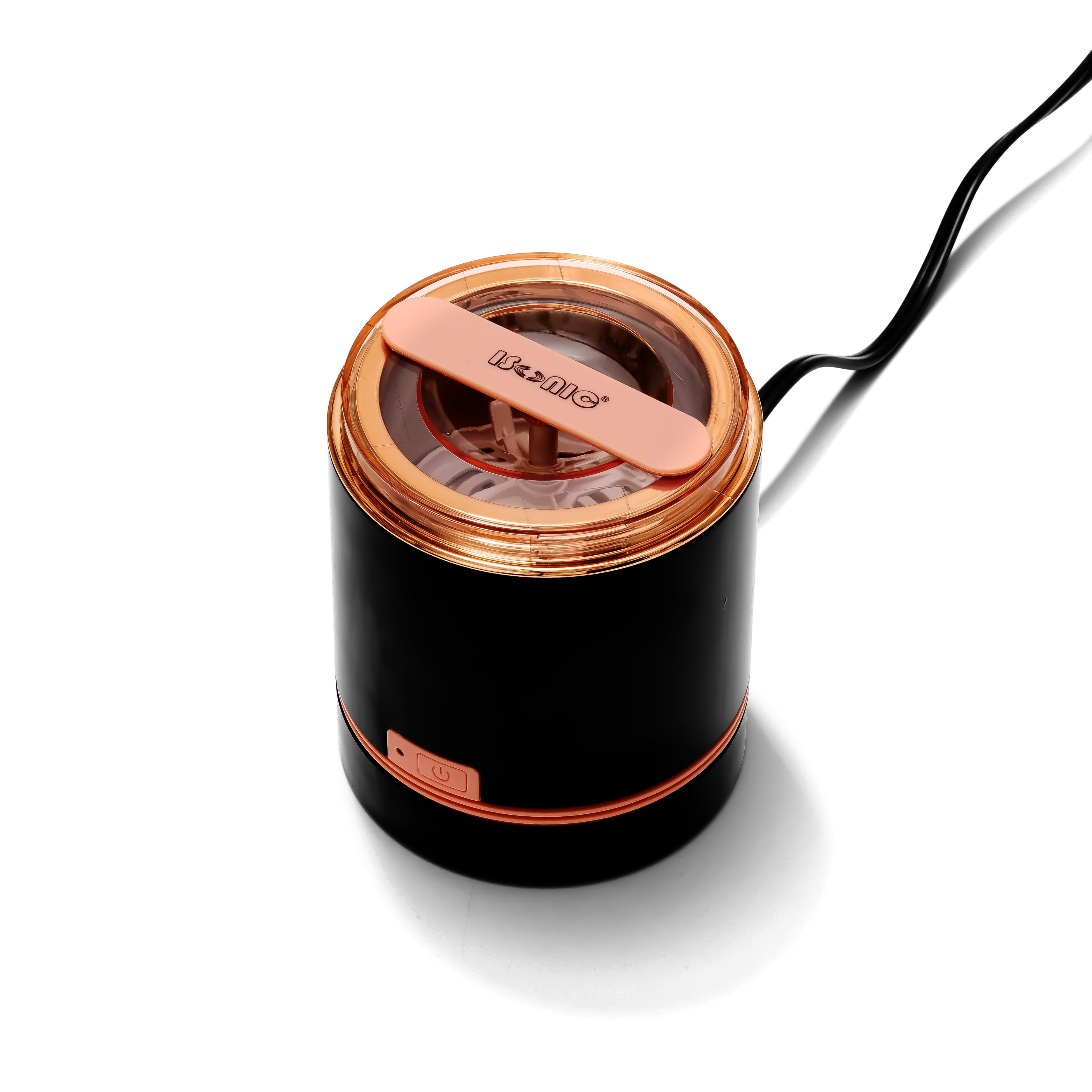iSonic D1800-BR Compact Ultrasonic Jewelry Cleaner Machine for Rings, Necklaces, Watches, and Small Jewelry, Black/Rose Gold