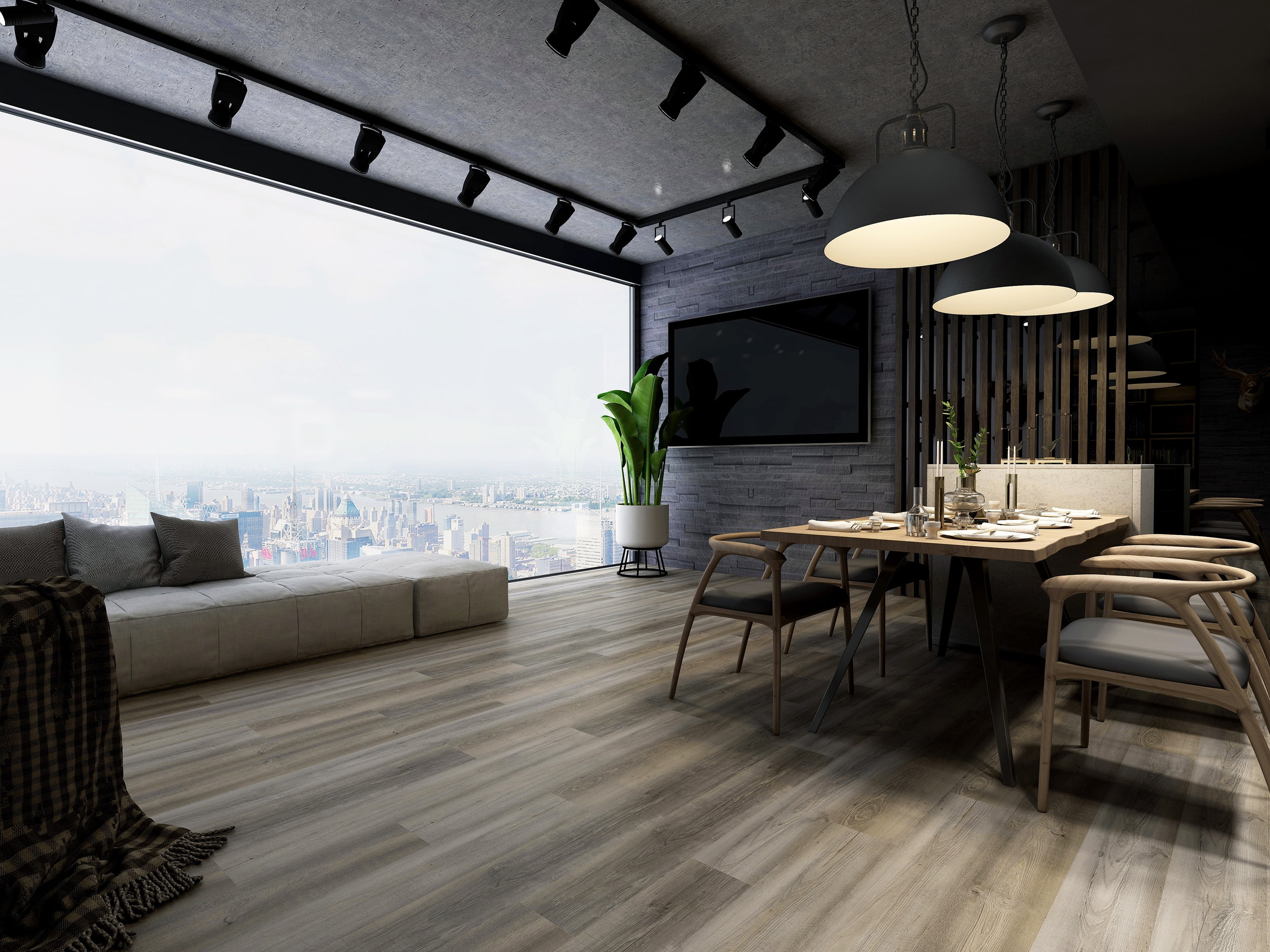 Dekorman Take-Home Sample Yellow stone Pine 7.1 in. W x 9 in. L x 5 mm T Rigid Core Vinyl Plank