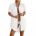 thumbnail image 3 of Rosvigor Women Swimsuit Cover up Shirt Dress Women Button Down Bathing Suit Beachwear Sun Protection Blouse, 3 of 8