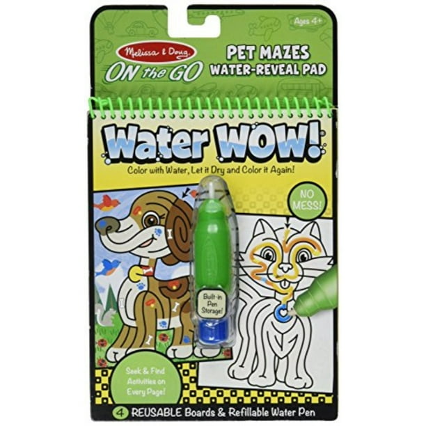 Download Melissa Doug On The Go Water Wow Pet Mazes Activity Pad Reusable Water Reveal Coloring Book Refillable Water Pen Walmart Com Walmart Com