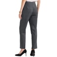 thumbnail image 3 of Pantalones elegantes de cintura alta para mujer INSPIRE CHIC con bolsillos, tobillo gris oscuro, 3 of 6