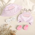 thumbnail image 4 of 6.7in/17cm Doll Clothes Set, 4 PCS Fashion Outfit Includes Hat, Bib Pants, Glasses, Shoes, Cute Collectible Doll Accessories Unique Style, 4 of 4