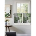 thumbnail image 3 of Sage Green Grey Tier Curtains 24 Inch Length,Sheer Curtains for Bedroom Living Room,Modern Oil Painted Abstract Art Aesthetics Rod Pocket Voile Drapes Kitchen Curtains Small Window 27.5"x24" 2 Panels, 3 of 7