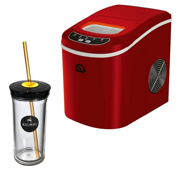 Igloo Compact Ice Maker (Red) with Keurig Iced Beverage Tumbler ...