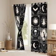 thumbnail image 3 of Feelyou Bohomian Damask Black Out Curtains, Gothic Halloween Curtains Pack of 2 (42x63 Each), Hippie Moon Sun Bedroom Curtains, Curtains and Drapes Bedroom Decoration, 3 of 6