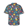 thumbnail image 4 of Xecao Cartoon Space print Hawaiian shirt - a stylish short-sleeve button-down for men, perfect for casual beach and tropical outings., 4 of 9