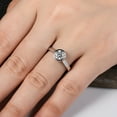 thumbnail image 5 of AnuClub Moissanite Engagement Rings, 1/2/3 CT Bezel Setting Round Solitaire Promise Rings in 14K White Gold Plated Sterling Silver, Anniversary Rings for Women, 5 of 9