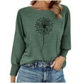thumbnail image 2 of AOOCHASLIY Christmas Day Women Blouse Women's Long Sleeved Printed Round Neck Top T-shirt, 2 of 5