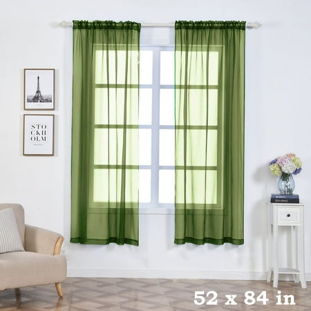 Balsacircle 2 Pcs 52 X 84 Inch Sheer Organza Curtains Drapes