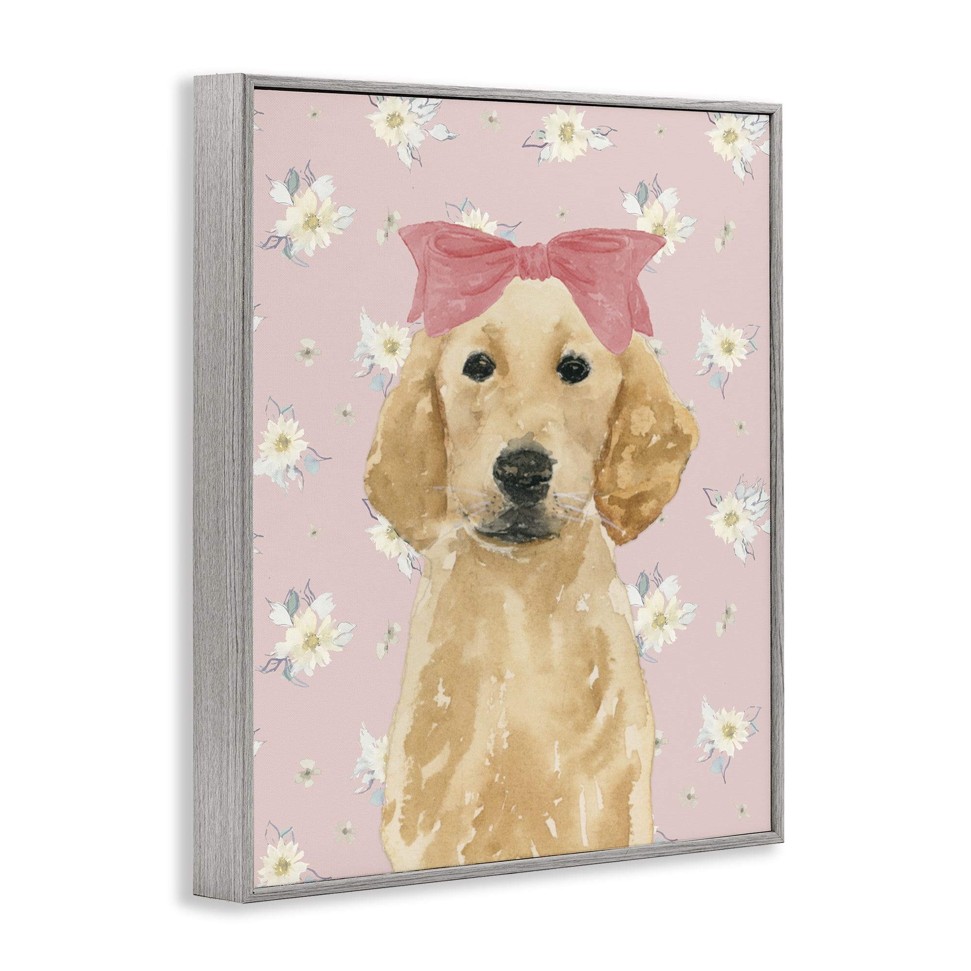Stupell Industries Picture Ready Retriever Gray Framed Giclee Art, design by Lucille Price