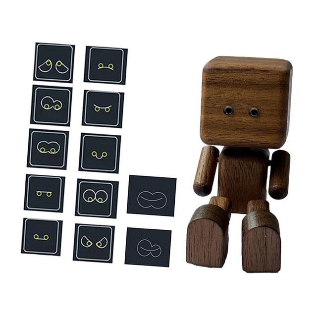 Adorno de muñeca de madera con pies temblorosos para salpicadero de coche, creativo, compacto y versátil. Marrón oscuro