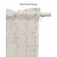 thumbnail image 5 of Spring Weeping Flower Linen Curtain Valance for Bedroom/Bathroom/Kitchen/Office/Living/Dining Room Window,Blossom Vine Watercolor Green Leaves Rod Pocket Topper Decorative Cafe Drapes Panel 54"x18", 5 of 6