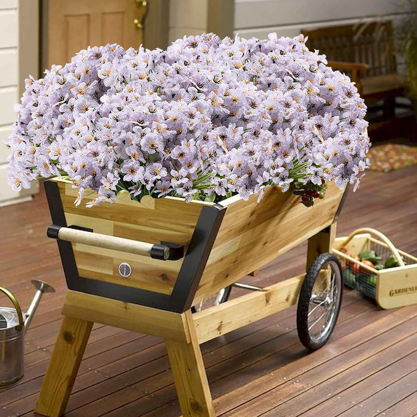 20 Bundles Artificial Flowers for Outdoors, UV Resistant Fake Flowers with Plastic Plants, Faux Silk Flowers