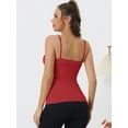 thumbnail image 2 of Unique Bargains Women's Camisole Padded Adjustable Spaghetti Strap Sleeveless Tanks Tops XL Burgundy, 2 of 6