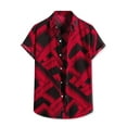 thumbnail image 5 of Lars Amadeus Men's Printed Button Down Short Sleeves Hawaiian Color Block Shirts, 5 of 6