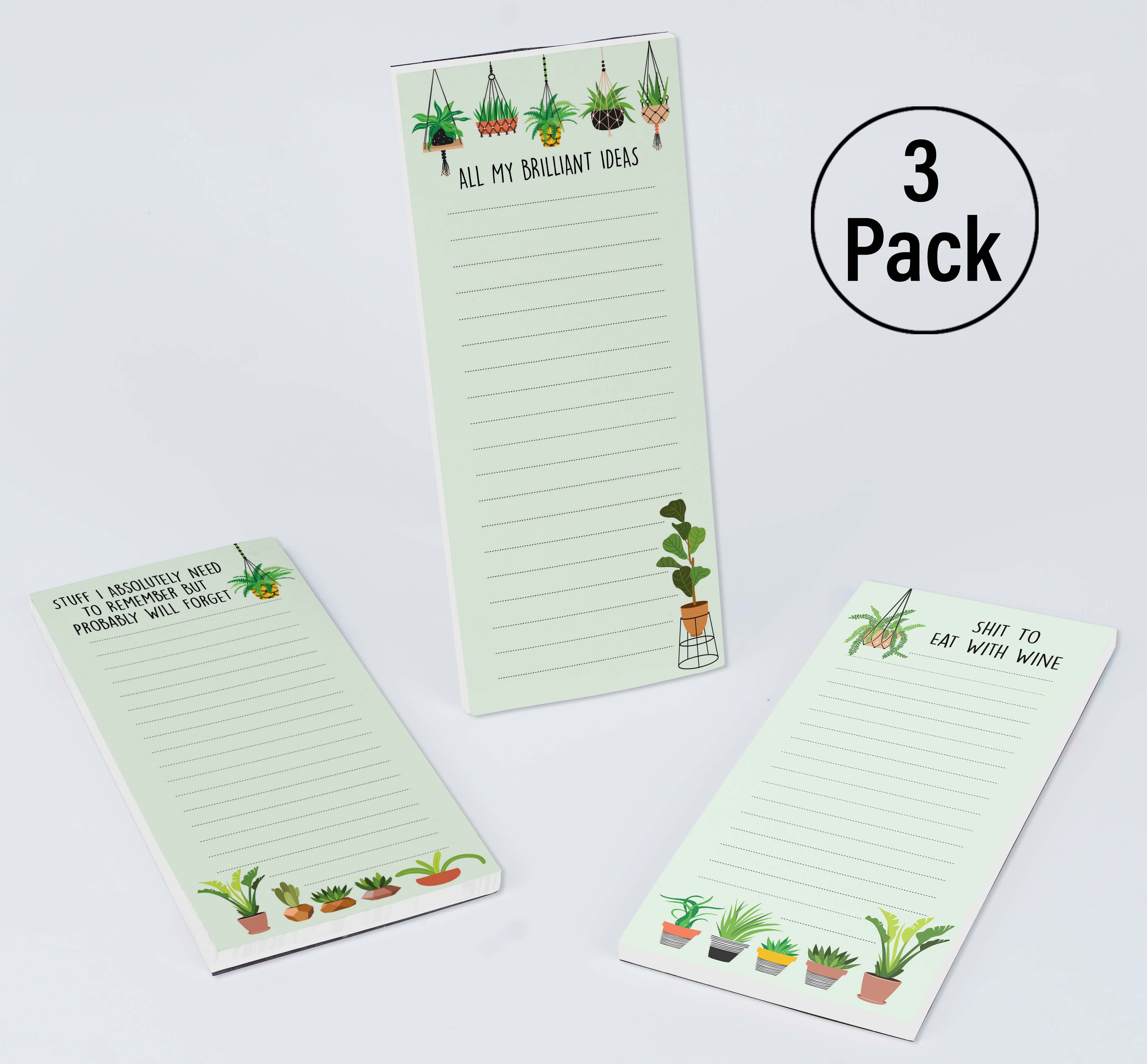 Inkdotpot Pack of 3 Magnetic Fridge To-Do List Notepads- Magnetic Memo Pads For Refrigerator-(50 Sheets Each)-KP