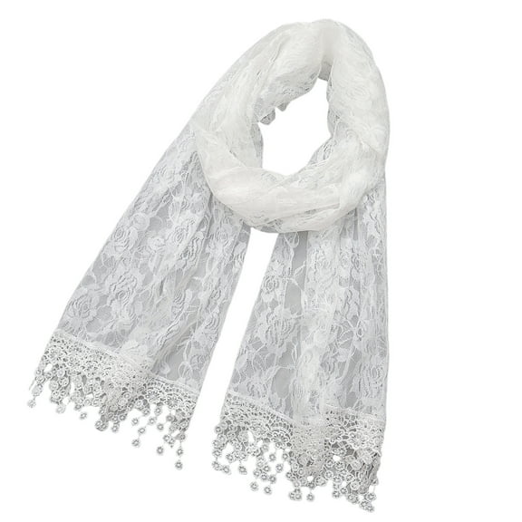 RUISINERY Women’s Flower Lace Shawls Wraps for Evening Dress Fringes Tassels Lace Mesh Scarf for Wedding Dress Party Capes Stoles