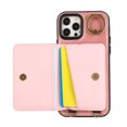 thumbnail image 3 of Allytechgroup Stylish iPhone 12 Pro Max Wallet Case, Secure Phone Case for Apple iPhone 12 Pro Max, Multi-functional and Durable, Ring Holder Hand Wrist Stand Shockproof Case for Women Men, Pink, 3 of 7