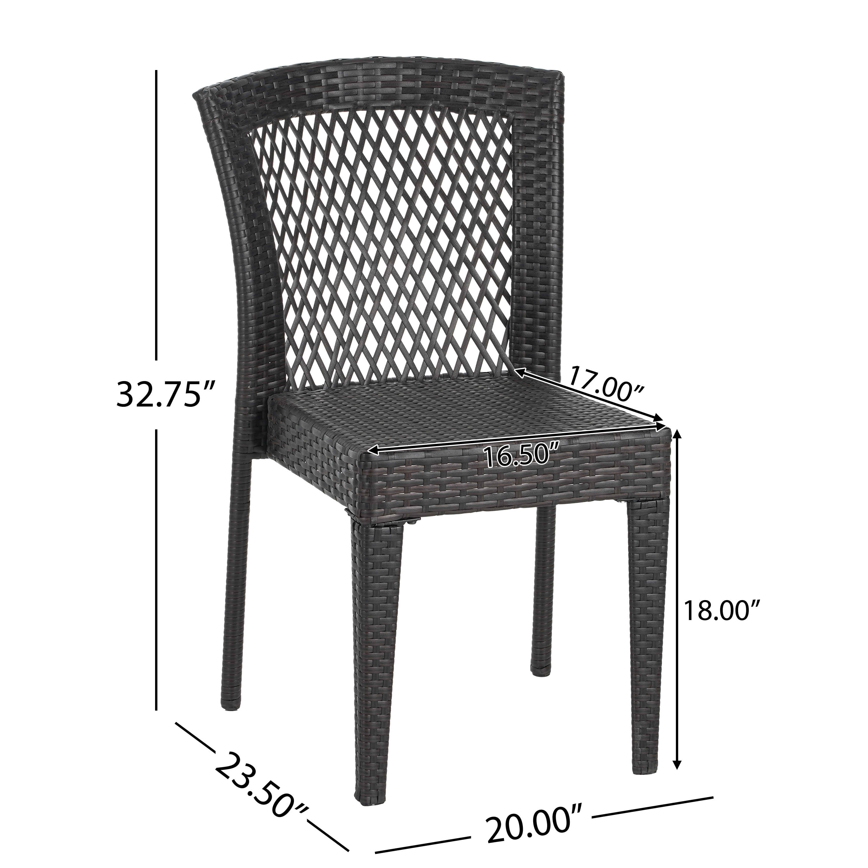 MAYEERTY 2-Piece Patio Heavy-Duty Weatherproof Outdoor Dining Chairs Easy Assembly & Space-Saving Stack Design