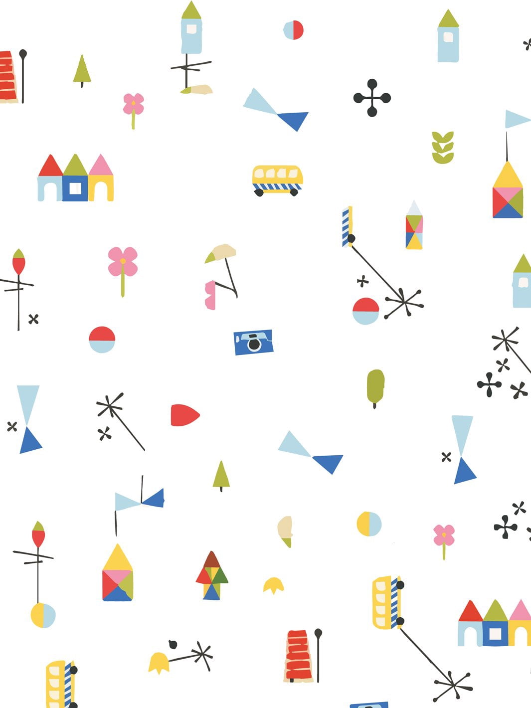 Fisher-Price Land Removable Vinyl Wallpaper by Fisher-Price - White