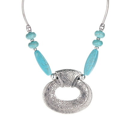 Goddess Aromatherapy Pendant - Sky Goddess Turquoise Vintage Pendant Choker Necklace - Turquoise
