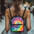 thumbnail image 4 of HELLHERO Rainbow Tie Dye Pattern Versatile Small Backpack Purse, Lightweight Travel Daypack with Smooth Zipper for Outdoor Shopping, 4 of 8