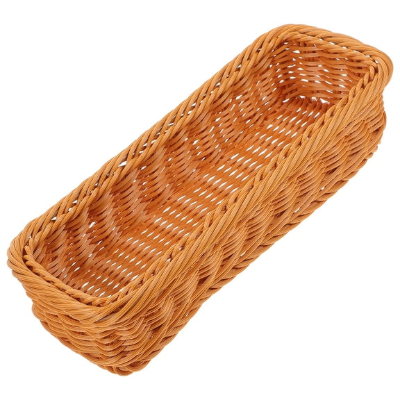 Tersarium Woven Fruit Basket Bread Basket Immitation Wicker Fruit Bowl Container Rattan Wicker Tray Candy Basket Serving Basket Hyacinth Storage Basket for Fruit Snacks