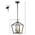thumbnail image 3 of JONATHAN Y Ojai 10" 3-Light Iron Classic Modern Pagoda LED Pendant Lantern, Oil Rubbed Bronze/Brass Gold, 3 of 9