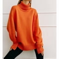 thumbnail image 4 of Women's Oversized Turtleneck Sweater, Loose Long Sleeve Ribbed Knit Pullover for Everyday Wear, 4 of 7