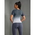 thumbnail image 6 of Charmo Workout Tops for Women Short Sleeve Seamless Gym Shirts Gradient Yoga Top Slim Fit, 6 of 6