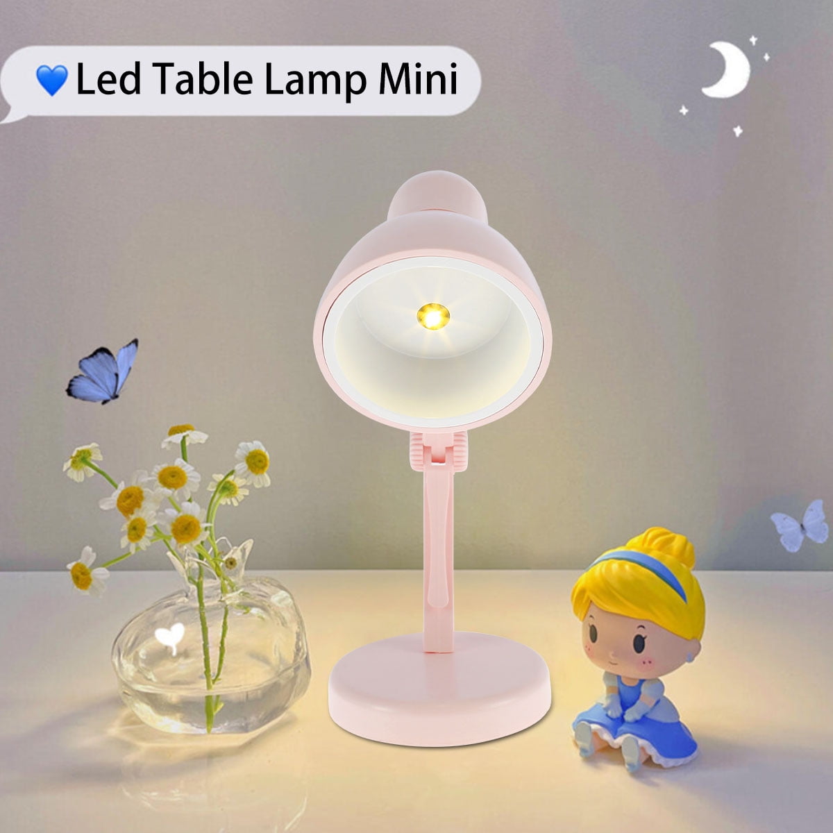 Willstar LED Mini Desk Lamp Foldable Desk Light Battery Operated Night