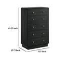 thumbnail image 5 of Cavy Tall Dresser Chest, 6 Drawers, Black Wood, Round Gold Knobs, 5 of 5