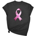thumbnail image 2 of Womens Summer T-Shirts Breast Cancer Shirts Heart Pink Ribbon Tshirt Cancer Awareness Tee Tops, 2 of 3