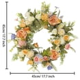 thumbnail image 3 of Big Floral Spring Wreath for Front Door and Wall Decor, Artificial Plastic Wreath with Green Leaves and Colorful Flowers, Low Maintenance Indoor Outdoor Home Garden Decoration, 3 of 9