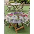 thumbnail image 4 of Outdoor Tablecloth with Umbrella Hole for Patio/Picnic/Party/Camping, Purple Red Spring Floral Waterproof Table Cloth Round Cover Washable, Summer Botanical Rustic (Dia 54"), 4 of 8