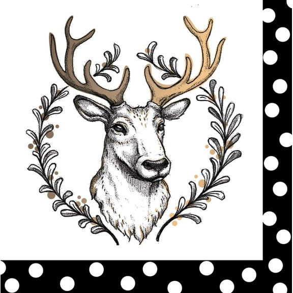 Cypress Home Vintage Gold Buckhead Paper Cocktail Napkins, 20 count