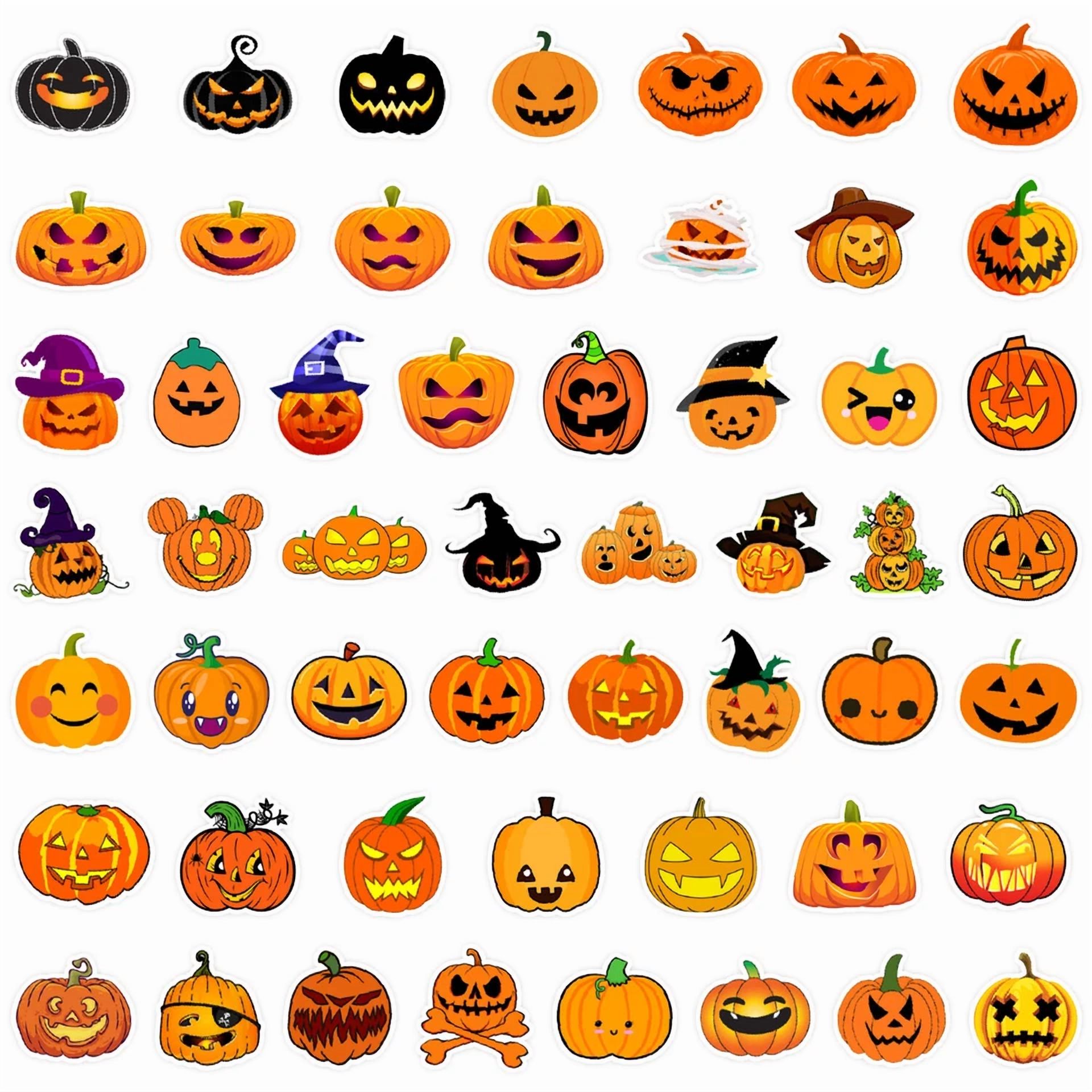 BUTTERFLY- 50Pc Waterproof Vinyl Stickers Halloween Pumpkin Luggage Phone Laptop Fridge Car