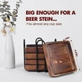 thumbnail image 2 of POINTERTECK Coasters for Drinks, Set of 5 Natural Pine Wood Style Drink Coaster with Holder for Coffee Wooden Table, Mandala Coasters with Non-Slip Mat, Tabletop Protection, Suitable for Kinds of Cups, 2 of 5