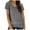 Grey, variant on Women's Solid Color V Neck Short Sleeve T-Shirt - Fashionable and Versatile Basic Top