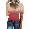 thumbnail image 1 of Fiudx Ofertas de La Semana Camiseta Holgada de Manga Corta con Botones y Cuello Redondo para Mujer, 1 of 3
