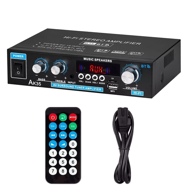 Compact AK35 Amplifier for Car and Boat Speakers with USB and TF Card Inputs Audio Amplifier Spare Part