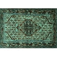 thumbnail image 1 of Ahgly Company Machine Washable Indoor Rectangle Persian Turquoise Blue Traditional Area Rugs, 8' x 10', 1 of 4