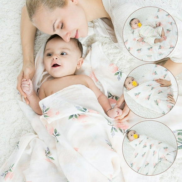 Baby Blankets Baby Blanket Baby Towels Newborn Newborn Double-Layer Bamboo Cotton Gauze Printing Blanket Baby Swaddling Towel