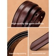 thumbnail image 4 of Catelles Handcrafted Vintage Durable Leather Brown Belt, Alloy Pin Buckle, Business Casual Style, Gift Box with Hole Puncher&For waist 46 in Width1.5 in(3.8cm), 4 of 10