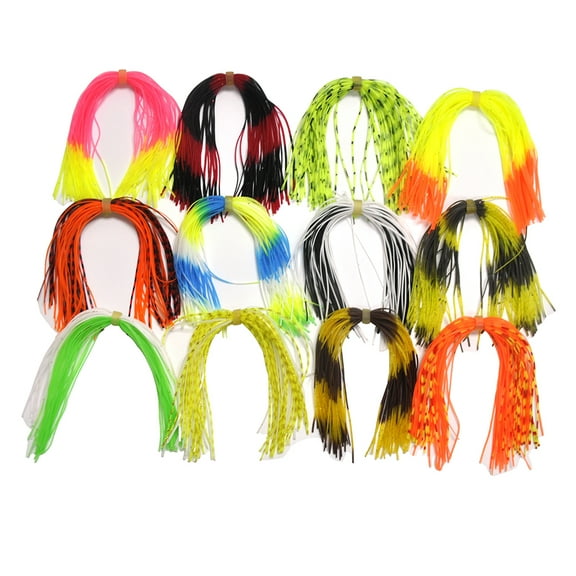 Silicone Jig Skirts Rubber Jig Lures Skirt Spinnerbait Replacement 12 Bundles 50 Strands