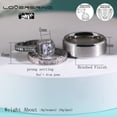 thumbnail image 2 of Two Rings His and Hers Wedding Ring Sets Couples Rings 44kt White Gold Plated White Cz Titanium band, 2 of 8