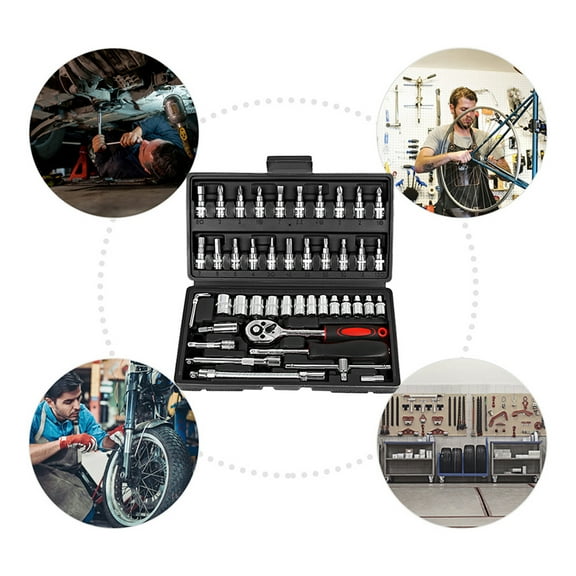 Wrench socket,Set With Car With Car Bike 1/4-inch Drive Kit Set 1/4-inch Drive Ratchet Wrench Socket Wrench Drive Kit Combination Socket Set With Kit Combination Socket Drive Socket Saante