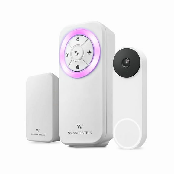 Wasserstein Doorbell Chime for Google Nest Doorbell (Wired, 2nd Gen) - Nest Doorbell Chime with Wired Transmitter (White) - NOT Compatible with Nest Doorbell (Battery) - Doorbell NOT Included